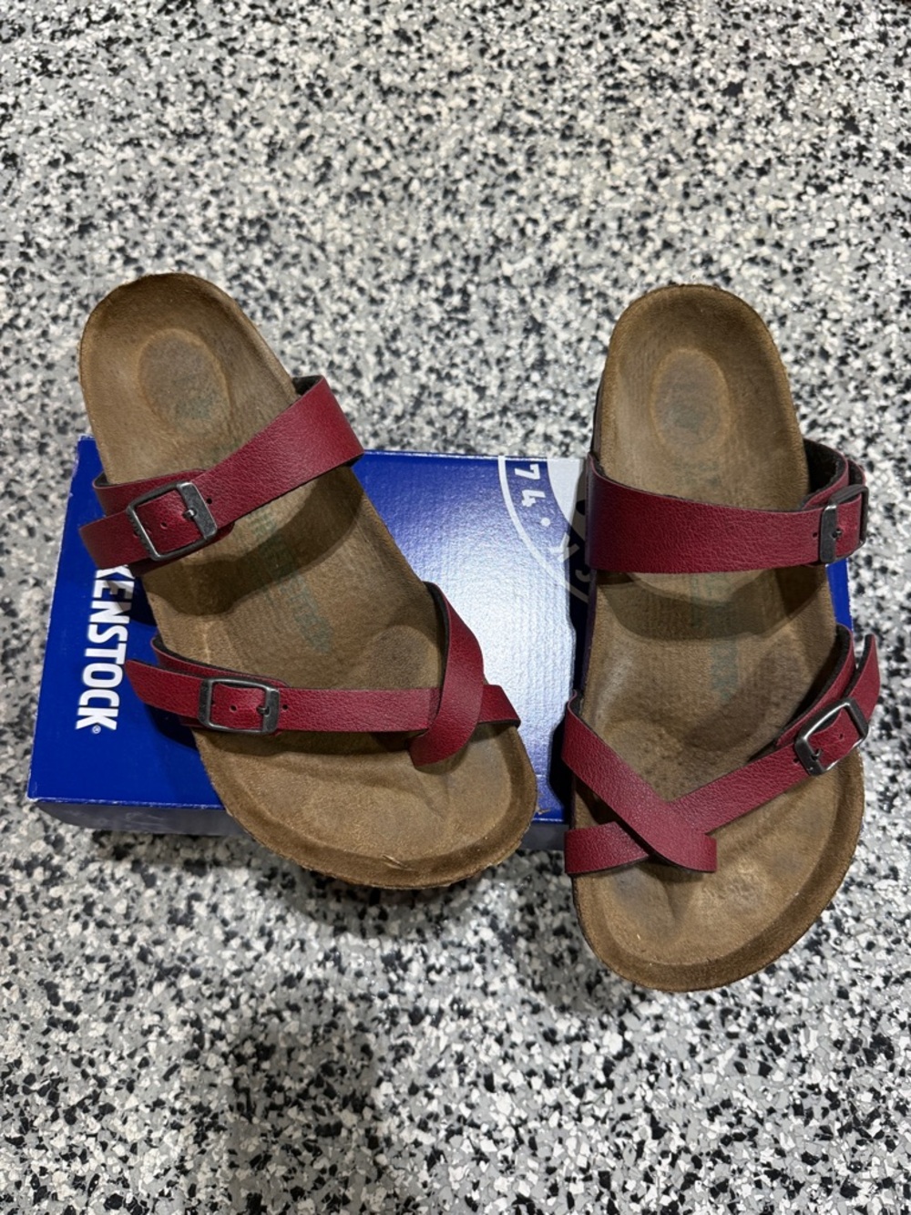 Birkenstock Mayari Burgundy Double-Strap Sandals